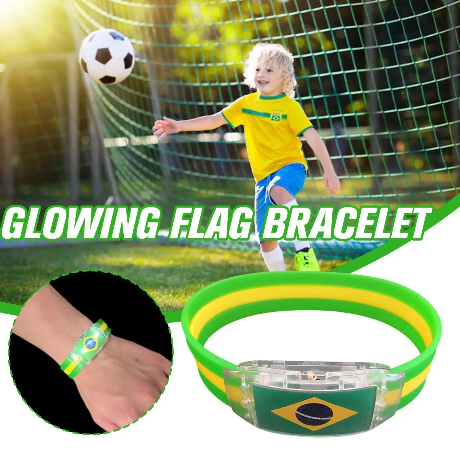 

2022 World-Cup Argentina Brazil Germany Spain National Flag LED Bracelet Glow Watch Football Team Cheer Props Party Decor