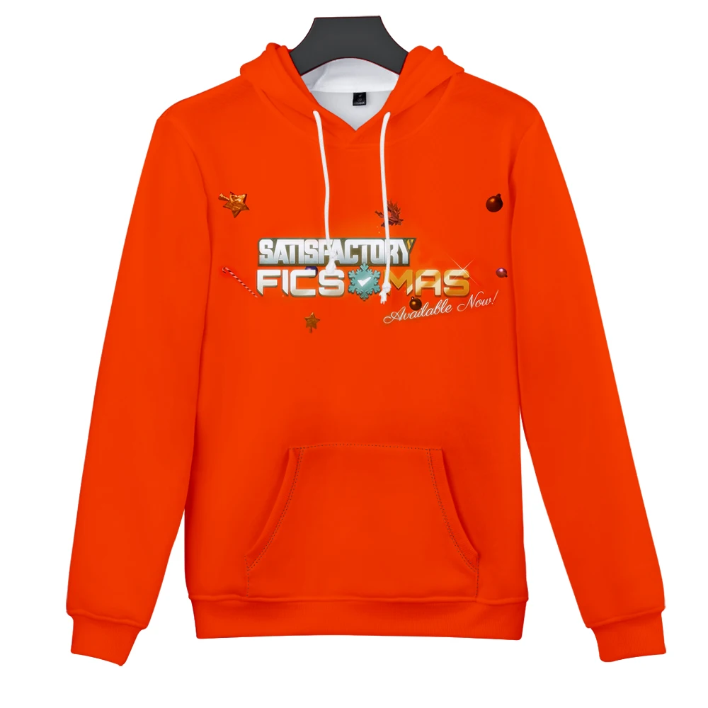 

Satisfactory Hoodie Long Sleeve Pullover Hot Game Clothes 3D Hooded Tracksuit Personalization Streetwear Casual Clothes