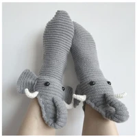 new winter warm mens and womens knitted elephant socks neutral cute novel three dimensional cartoon animal floor socks