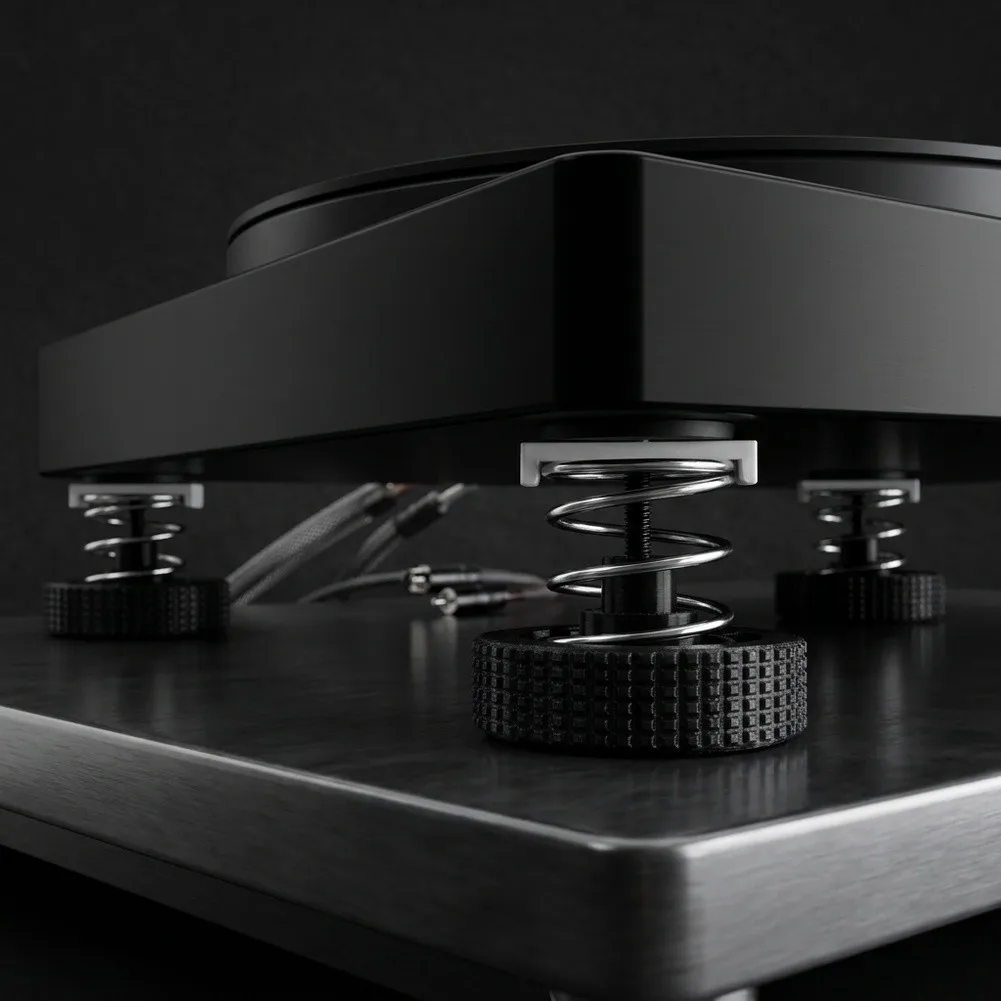 Фото 4 шт. черных амортизирующих пружинных опор для проигрывателей Panasonic и Technics SL-D2, SL-D3, антивибрационная подставка для проигрывателей. №3