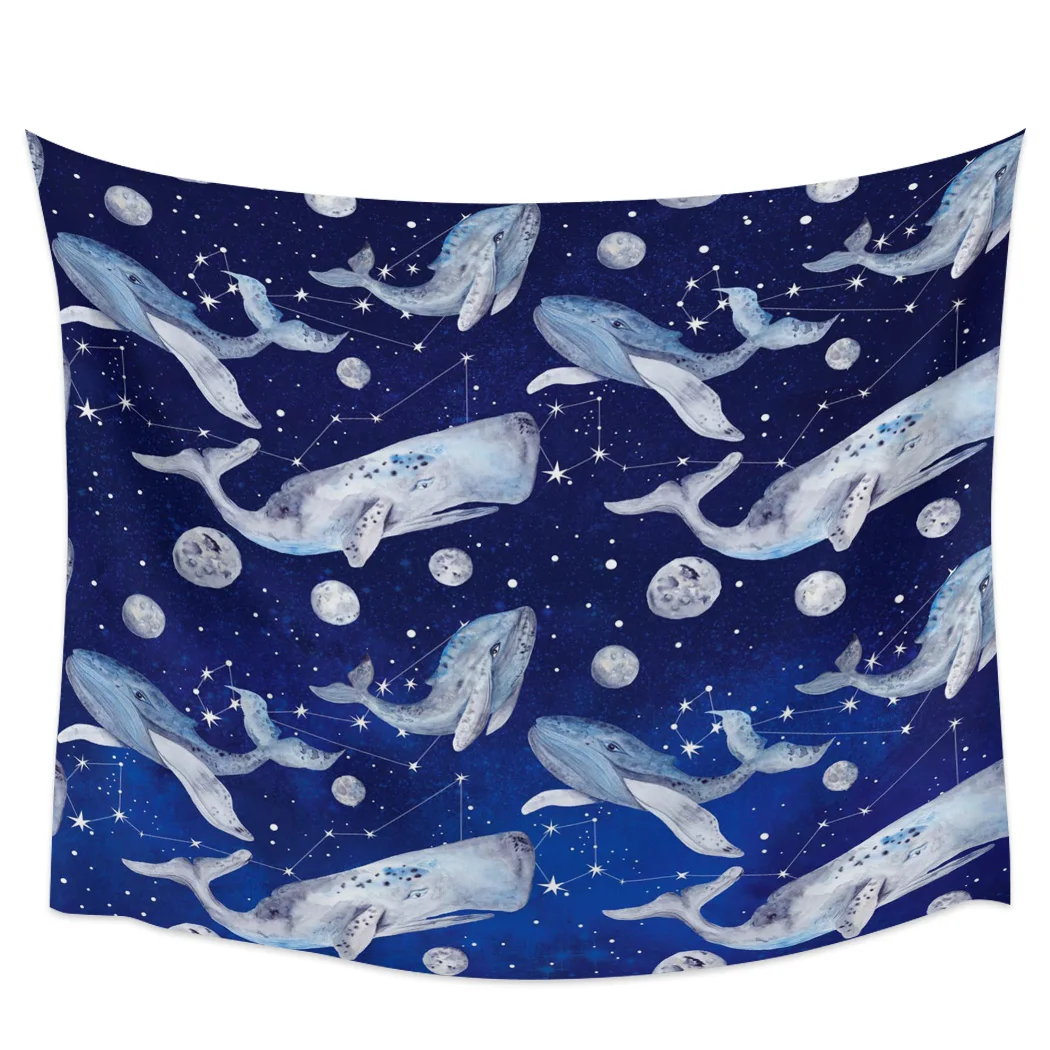 

Настенный гобелен, гобелен, пикник, Кит, ночное небо, Вселенная