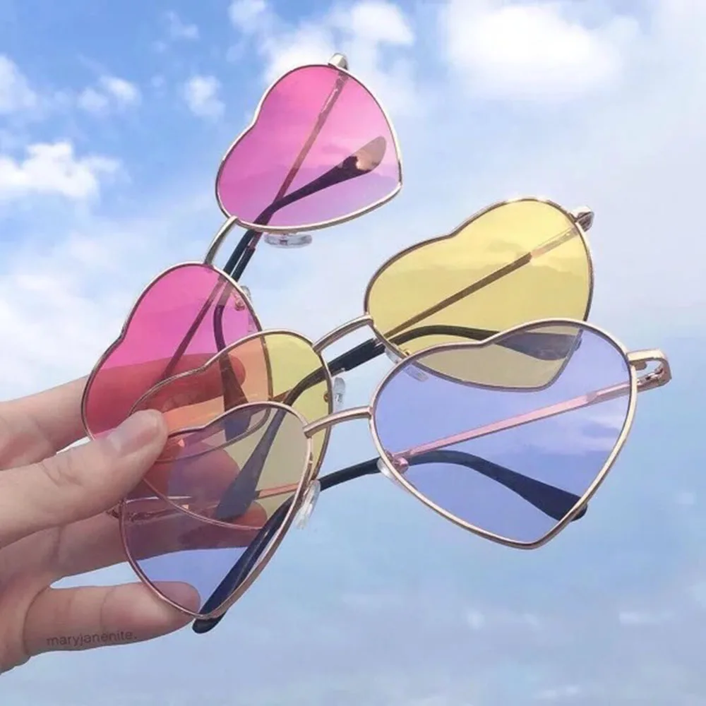 Aesthetic Glasses for Women Festival Party Heart Sunglasse Eye Glasses Pink Lolita Style Dropshipping 2022 Best Selling Products