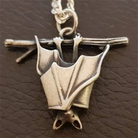 retro style upside down bat branches pendant necklace gothic mens punk metal necklace selected personalized party gift jewelry