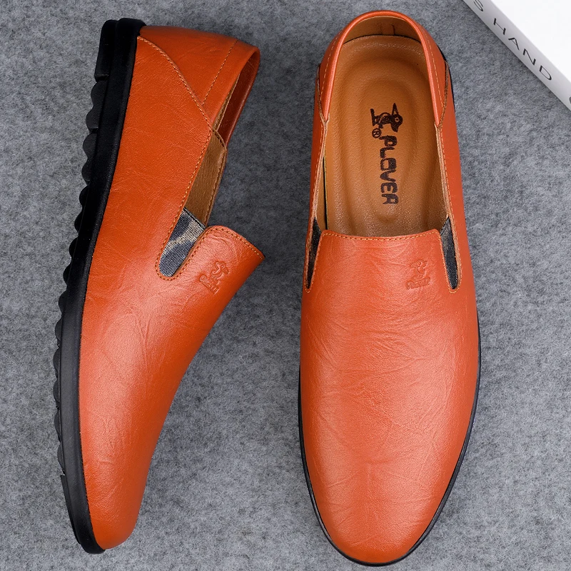 

Leather Men Shoes Casual Luxury Brand Soft Italian Mens Loafers Moccasins Breathable Slip on Lazy Driving Shoes Plus Size 38-46