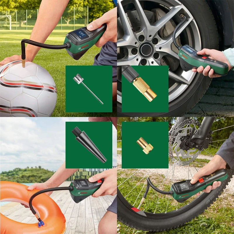 Фото Беспроводной компрессор BOSCH Easy Pump для накачивания шин велосипедов и других устройств, мини-компрессор для кемпинга и активного отдыха на природе, аксессуар для инструментов. №5