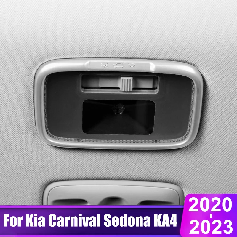 

For Kia Carnival Sedona KA4 2020 2021 2022 2023 Car Rear Reading Light Switch Cover Frame Cover Trim ABS Carbon Accessories