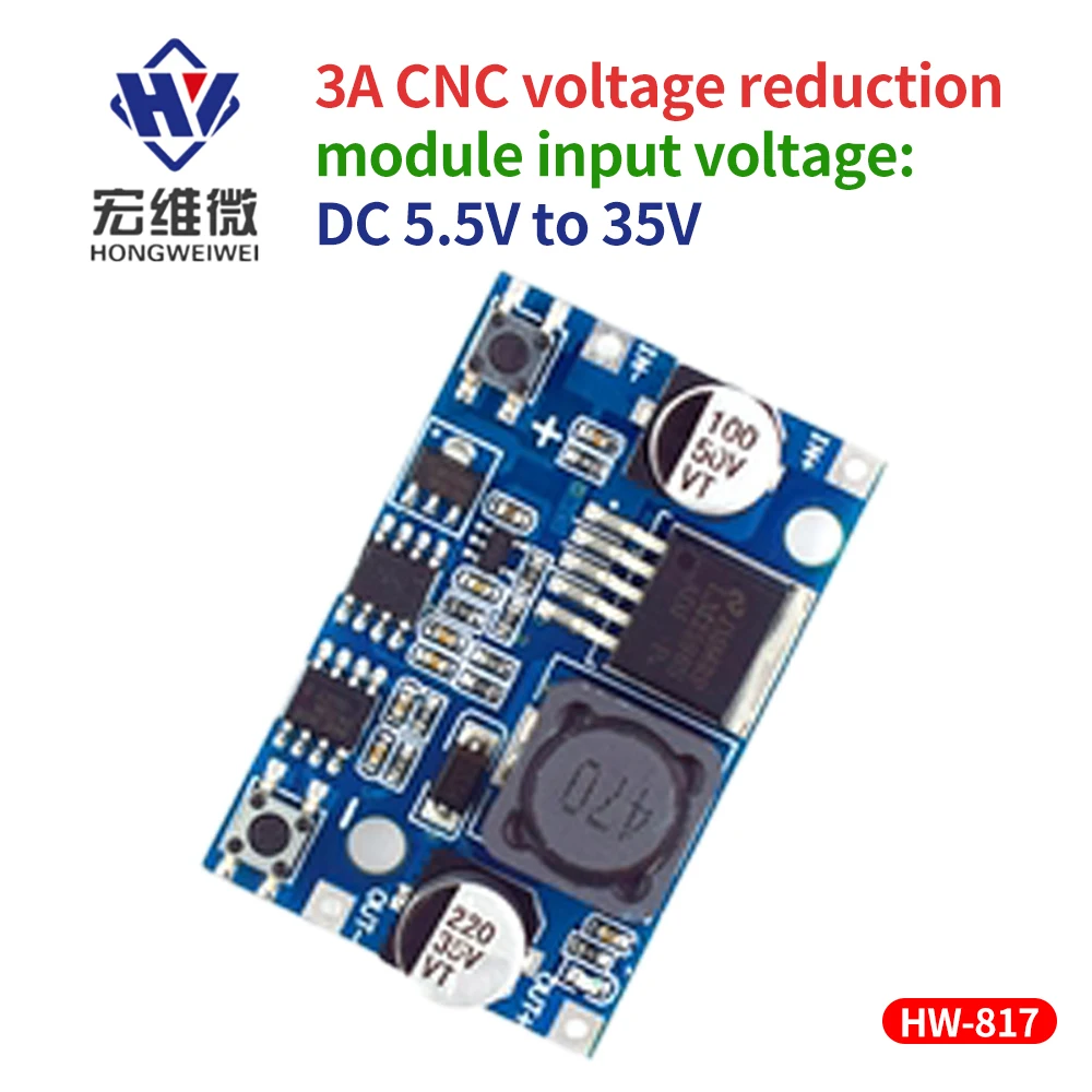 DC-DC LM2596S Adjustable Step-down 3A CNC Buck Module Regulated Car Power Supply Module 5.5V / 35V To 0 / 30V Electronics Board