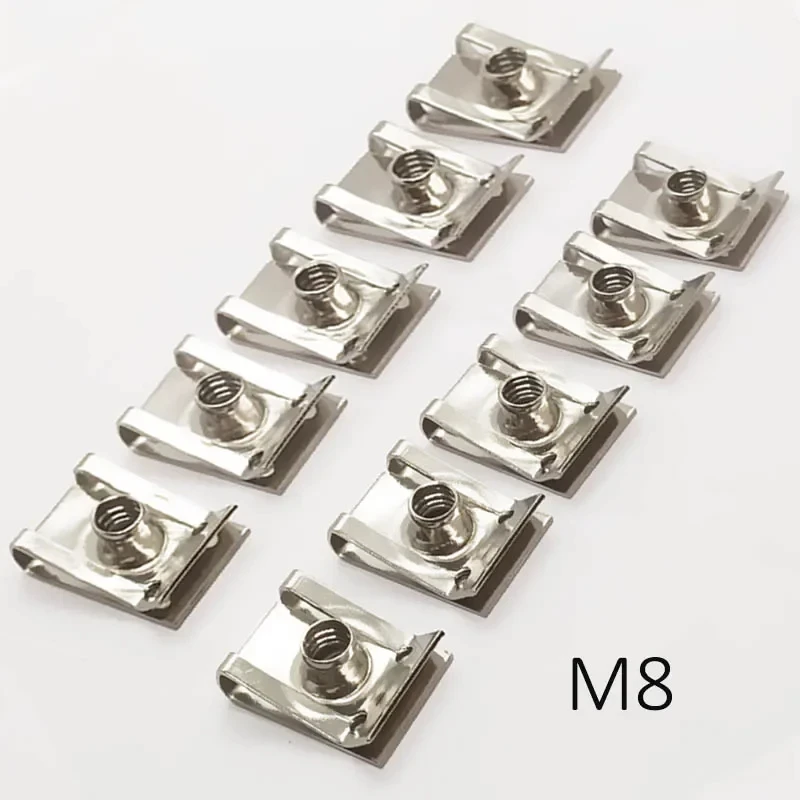 

10 деталей M6 M5 M4 M8 8mm 5mm 6mm 4mm рессорная гайка нержавеющая сталь U - образный зажим автомобиль мотоцикл скутер ATV рессорная гайка