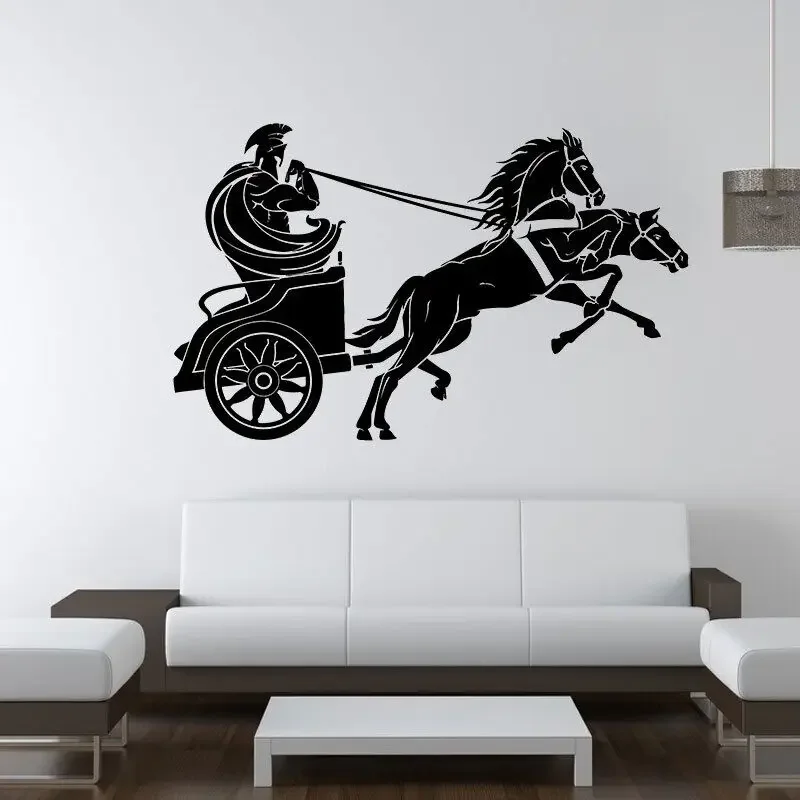 Виниловые наклейки на стену Древний мир колесница Спартанский воин Современные