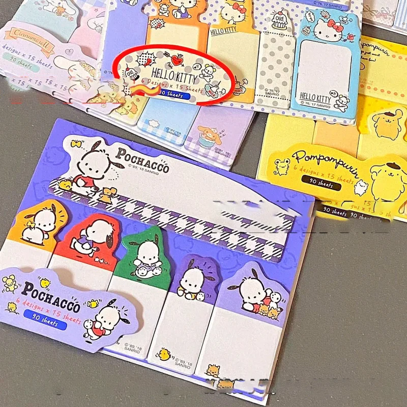 

Kawaii Sanrio Post It Notes Cute Kuromi My Melody Cinnamoroll Pacha Dog Cartoon Stickable Memo Sticker Stationery for Kids Gift