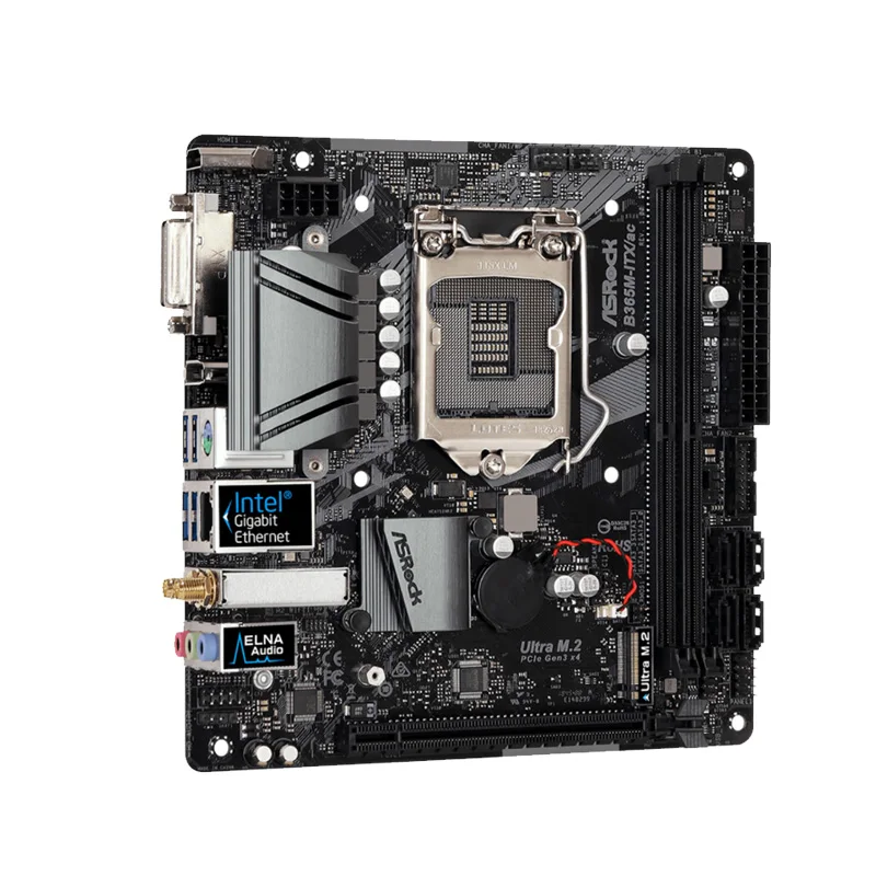 Материнская плата LGA 1151 ASRock B365M-ITX/ac DDR4 32GB PCI-E 3 0 M.2 оверлочный процессор Intel B365