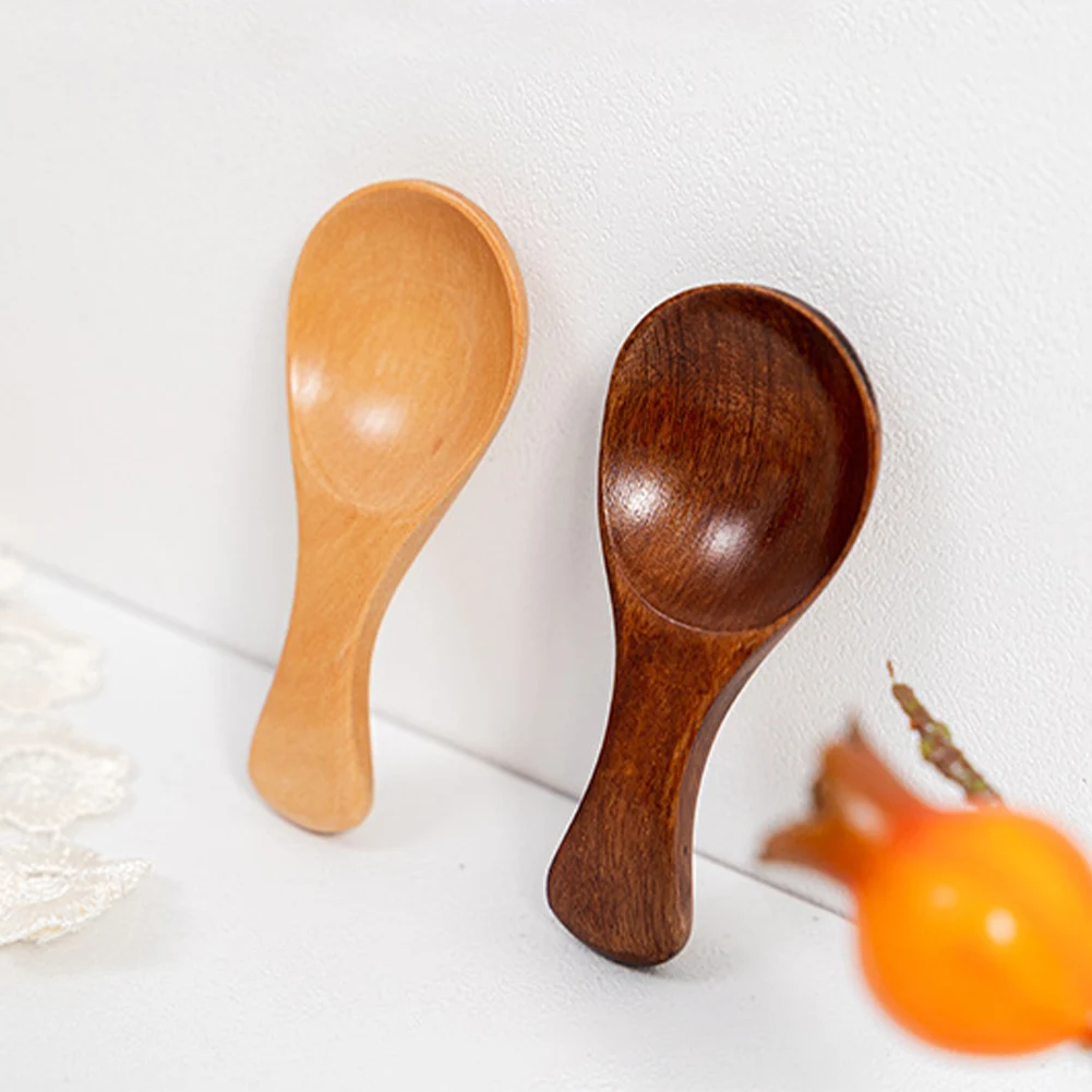 

1Pcs Mini Wooden Spoons Small Kitchen Spice Condiment Spoon Sugar Tea Coffee Scoop Short Handle Wood Kids Spoon Kitchen Gadgets