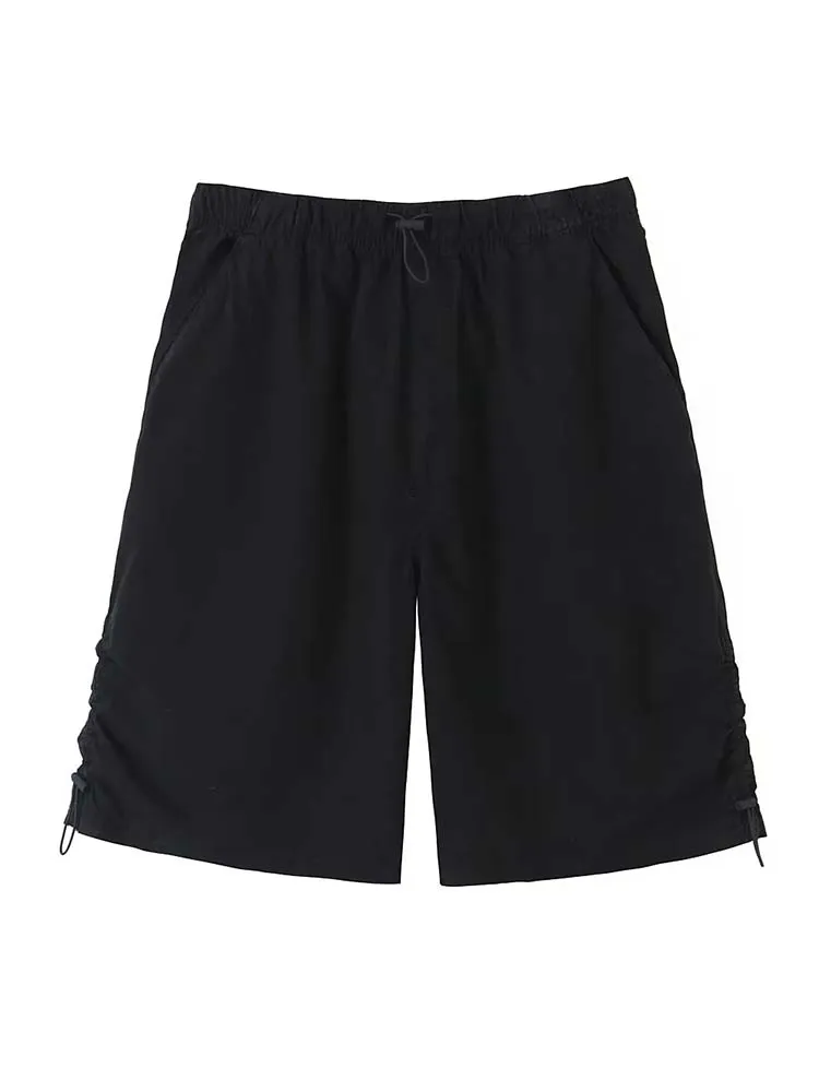 

ZBZA Black Shorts Women Elastic Waist Summer Shorts Woman Fashion Streetwear Casual Shorts For Women Beach Wear Short Pants