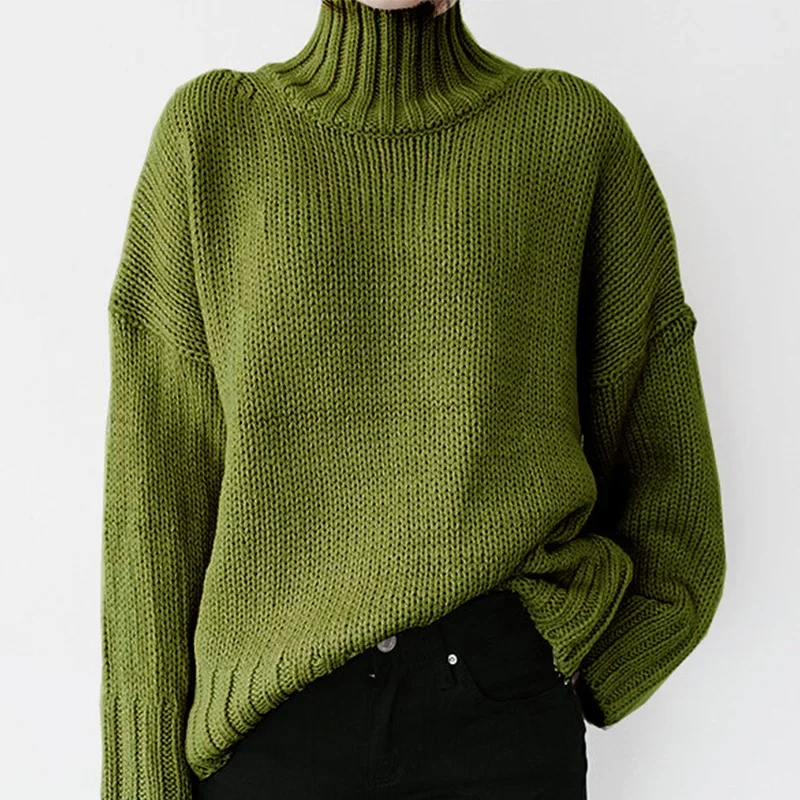 

turtle neck sweaters vintage woman warm autumn winter knitted pullover knitwears loose sweater female pull femme clothes tops