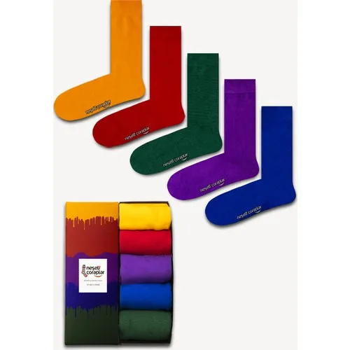

Веселые чулки, 4 дюйма, цветные однотонные носки, набор, размер 37-44, унисекс