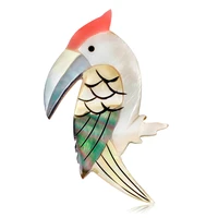 tulx cute animal bird brooch natural shell scarf lapel pin badge brooches for women banquet dress coat accessories jewelry
