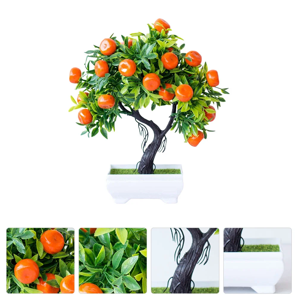 

Fake Orange Tree Bonsai Artificial Fruit Tree Simulation Orange Bonsai Simulated Fruit Tree Bonsai for Office Home Present