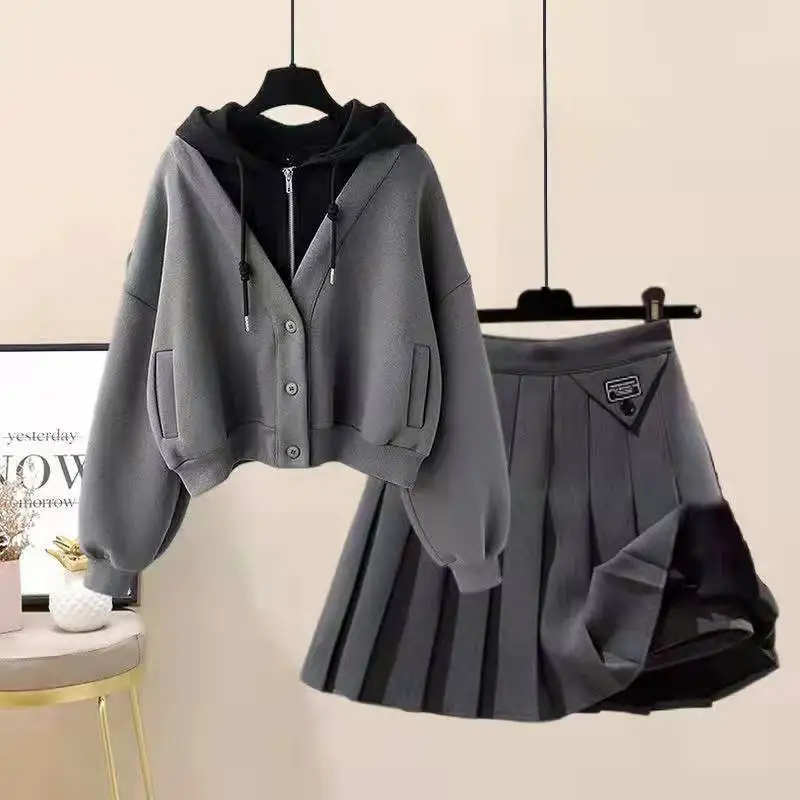 

Woman Vintage Tweed Two Piece Set Female Single Button Top Jacket Coat and Mini Skirts Sets Ladies Two Piece Suits Outfits G212