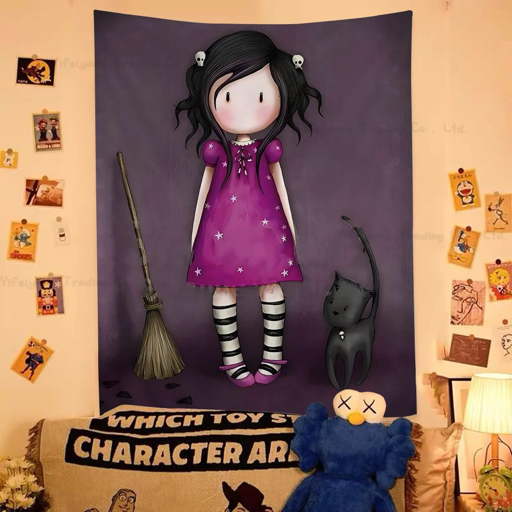 S-Santoro-Gorjuss милый гобелен с рисунком девушки художественная печать японский