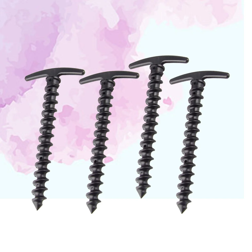 

10 Pcs Lightweight High Strength Nylon Plastic Camping Tent Stakes Pegs Outdoors Screw Spiral Tent Nails for Sandy