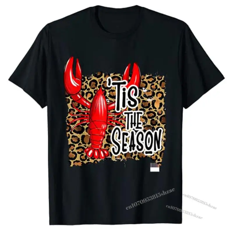

Tis The Season Crawfish Leopard Mardi Gras Carnival Festival T-Shirt Graphic Tee Tops