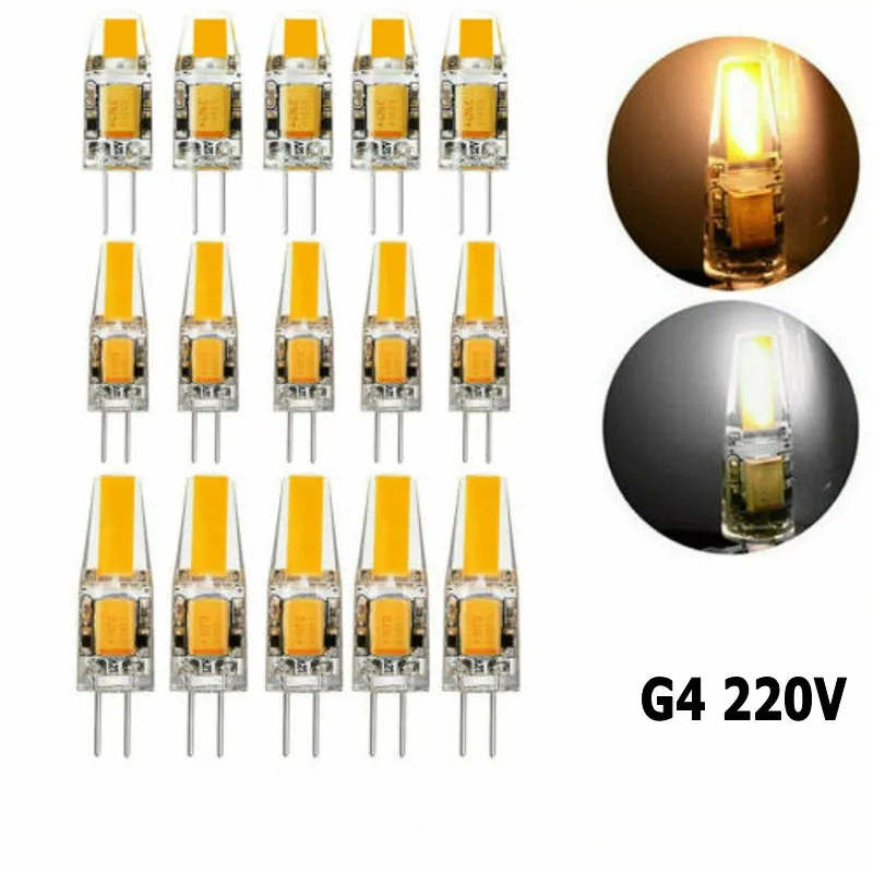 

10pcs Mini G4 LED COB Light AC DC 12V 220V 3W 6W 7W Warm/Cold White 360 Beam Angle Chandelier Light Replace 20W 40W Halogen Lamp