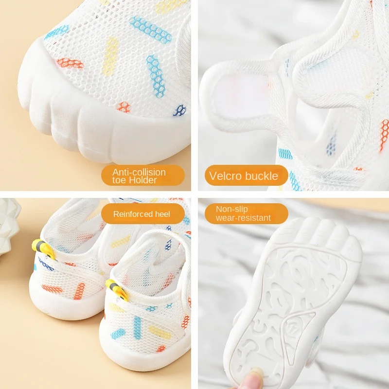 Summer Breathable Air Mesh Kids Sandals 1-4T Unisex Baby Casual Shoes Anti-slip Soft Sole First Walkers Infant Lightweight Shoes images - 6