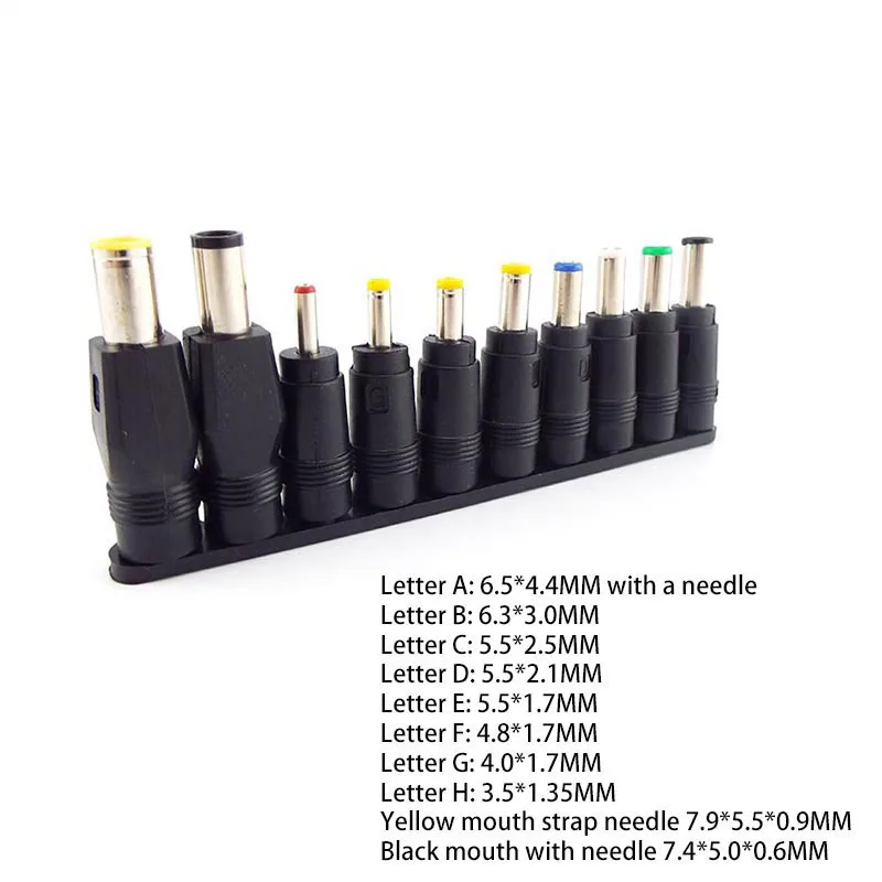 

10x/set Universal Laptop Charging Power Bank DC Plug Jack Adapter DC 5.5*2.1mm Female to Male Interface Conversion Connector w2