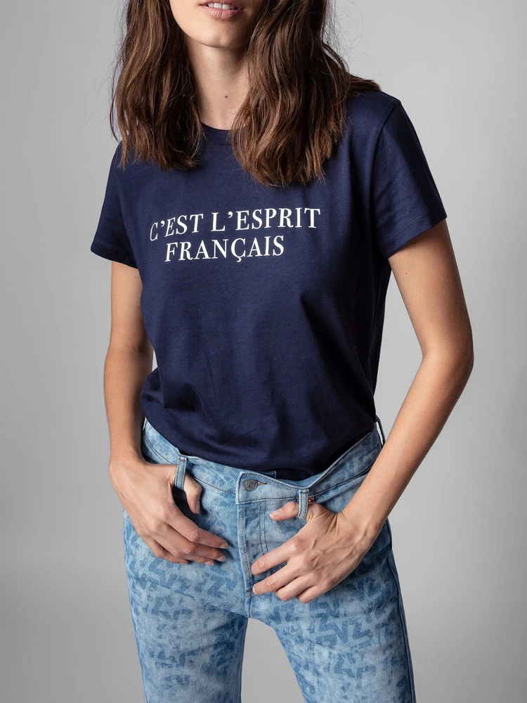 

Summer New Women Short-sleeved Letter Printing Decorative Round Neck Loose T-shirt