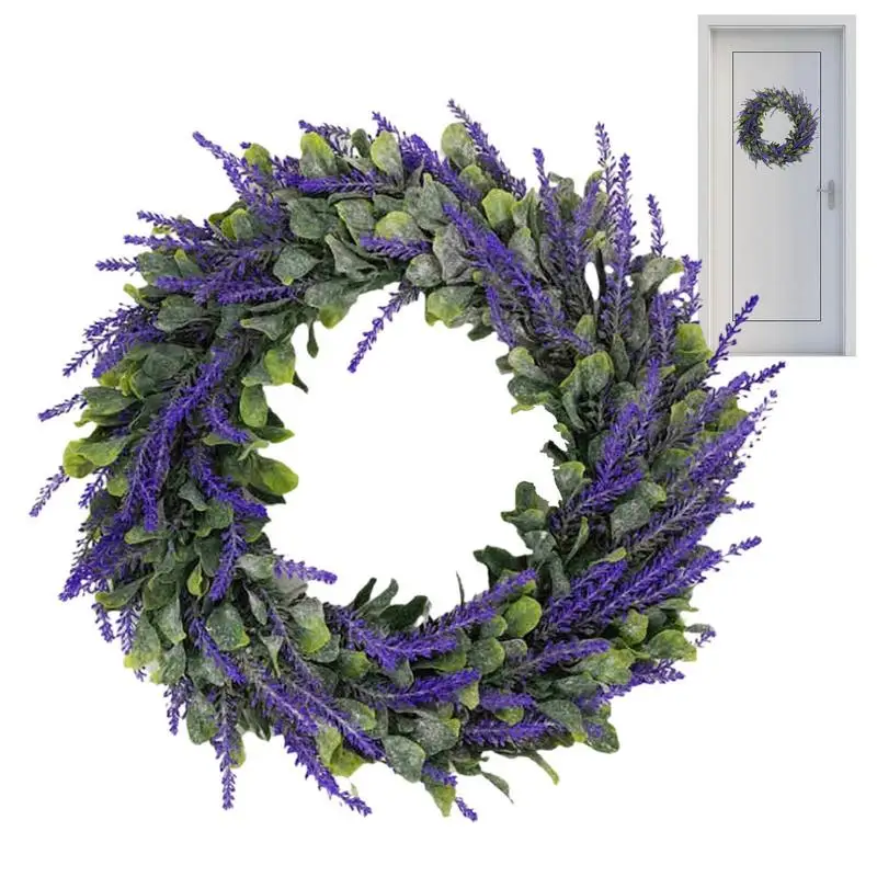 

Венок из лаванды ручной работы, натуральный ротанговый венок «сделай сам» на День святого Валентина, искусственные цветы, венки, праздничное украшение мебели для дома, двери