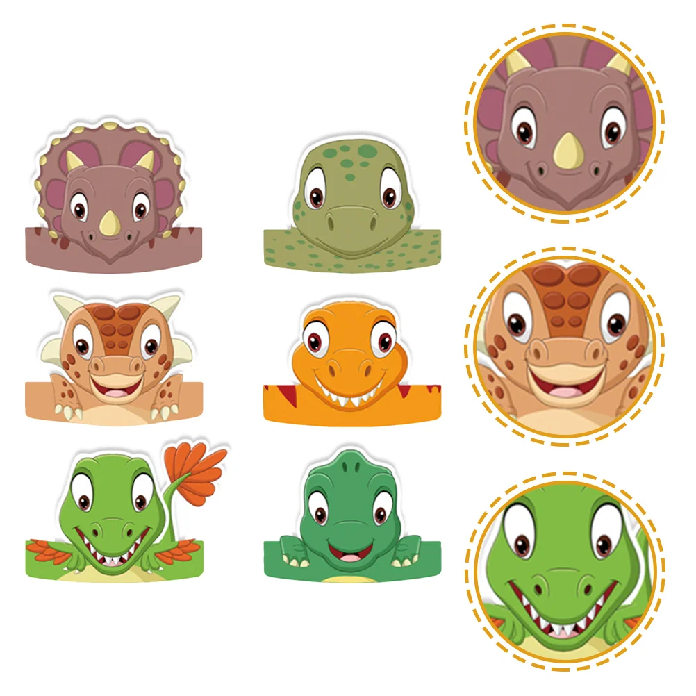 6 шт. шляпа с динозавром на день рождения шляпы украшения для детей праздничный