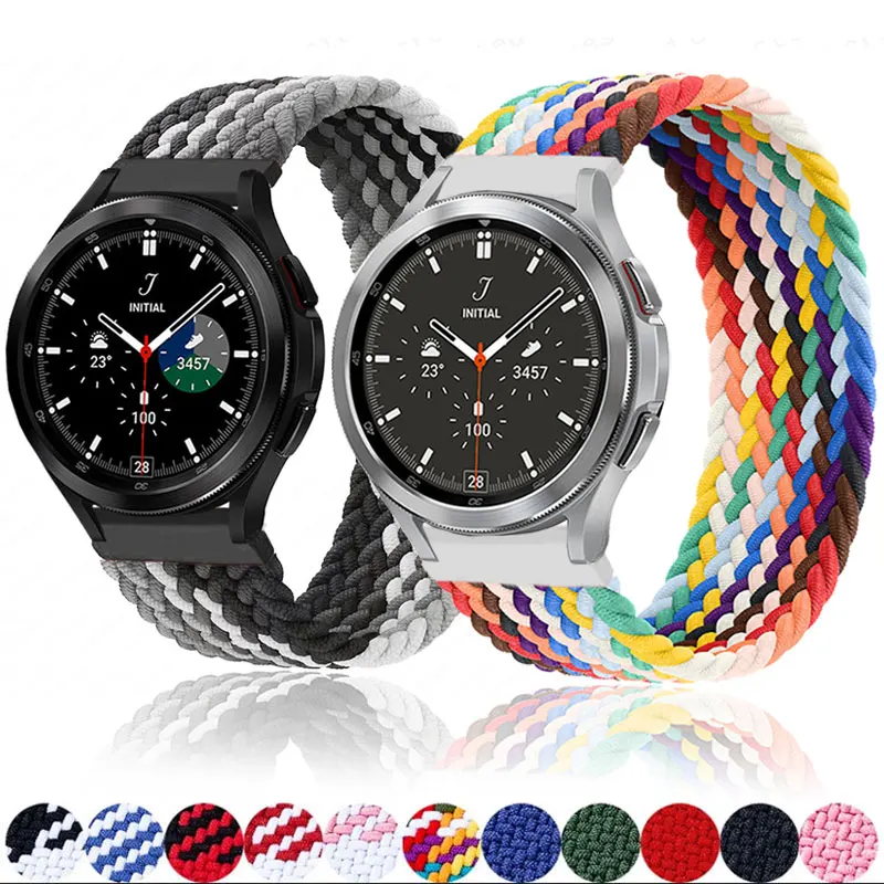 

Braided Solo Loop band for Samsung Galaxy watch 4/classic/Active 2 Watchband 20mm 22mm Bracelet correa Amazfit GTS 2 mini strap