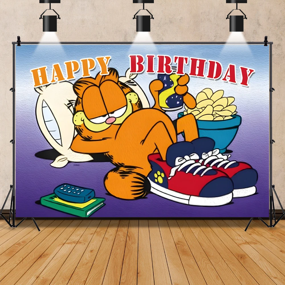 Фон Garfield для девочек и мальчиков декор вечеринки в честь Дня Рождения мультяшный