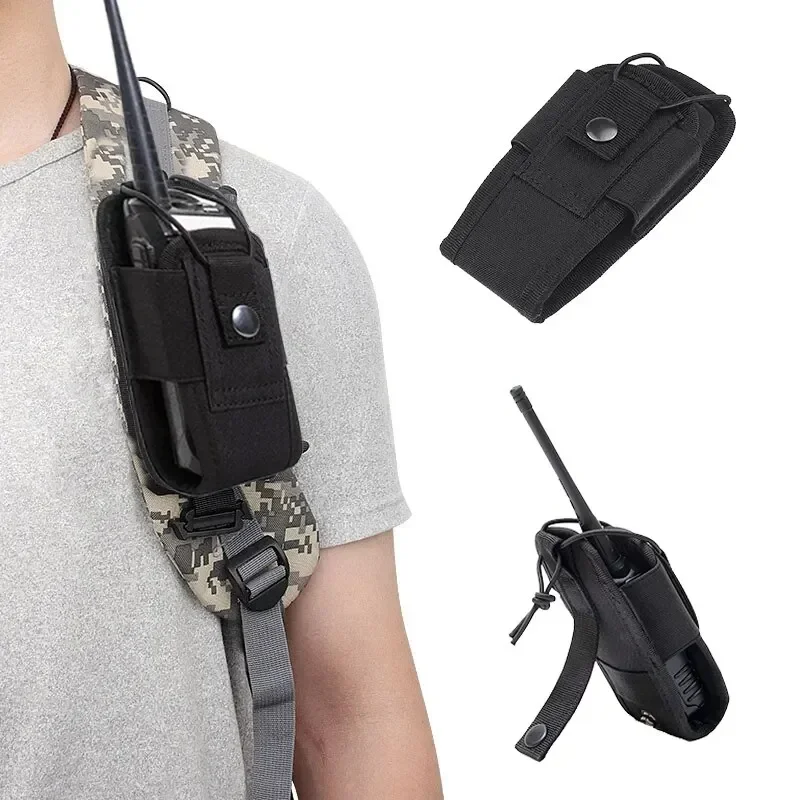 

600D Tactical walkie-Talkie bag Black Oxford Molle Radio Portable outdoor hunting sports phone holder walkie-talkie holster