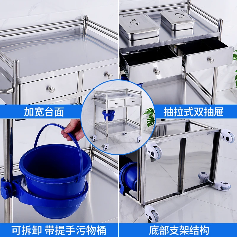 Тележка для салона на колесиках из нержавеющей стали тележка красоты