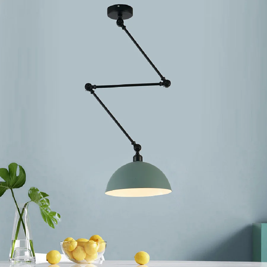 

Nordic Design Adjustable Long Arm Pendant Light Aluminium Sconces LED Ceiling Hanging Lamp for Living room Bedroom Dining Room