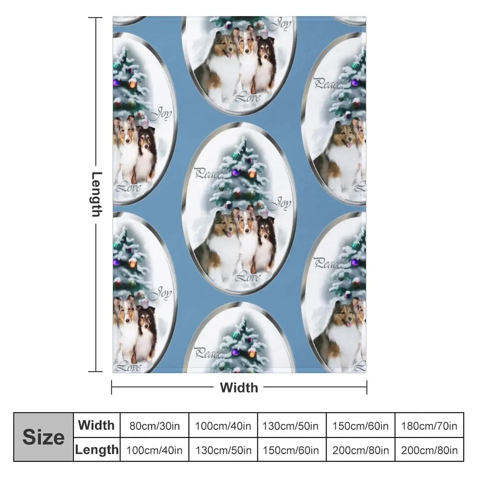 Шетландская овчарка Шелти рождественские подарки одеяло большое с ретро-ковдкой