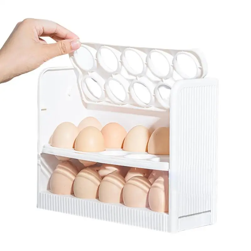 

Egg Fridge Storage 30 Grid Rotatable Egg Dispenser Box With 3 Layers Egg Holders For Pantry Organization For Dining Table