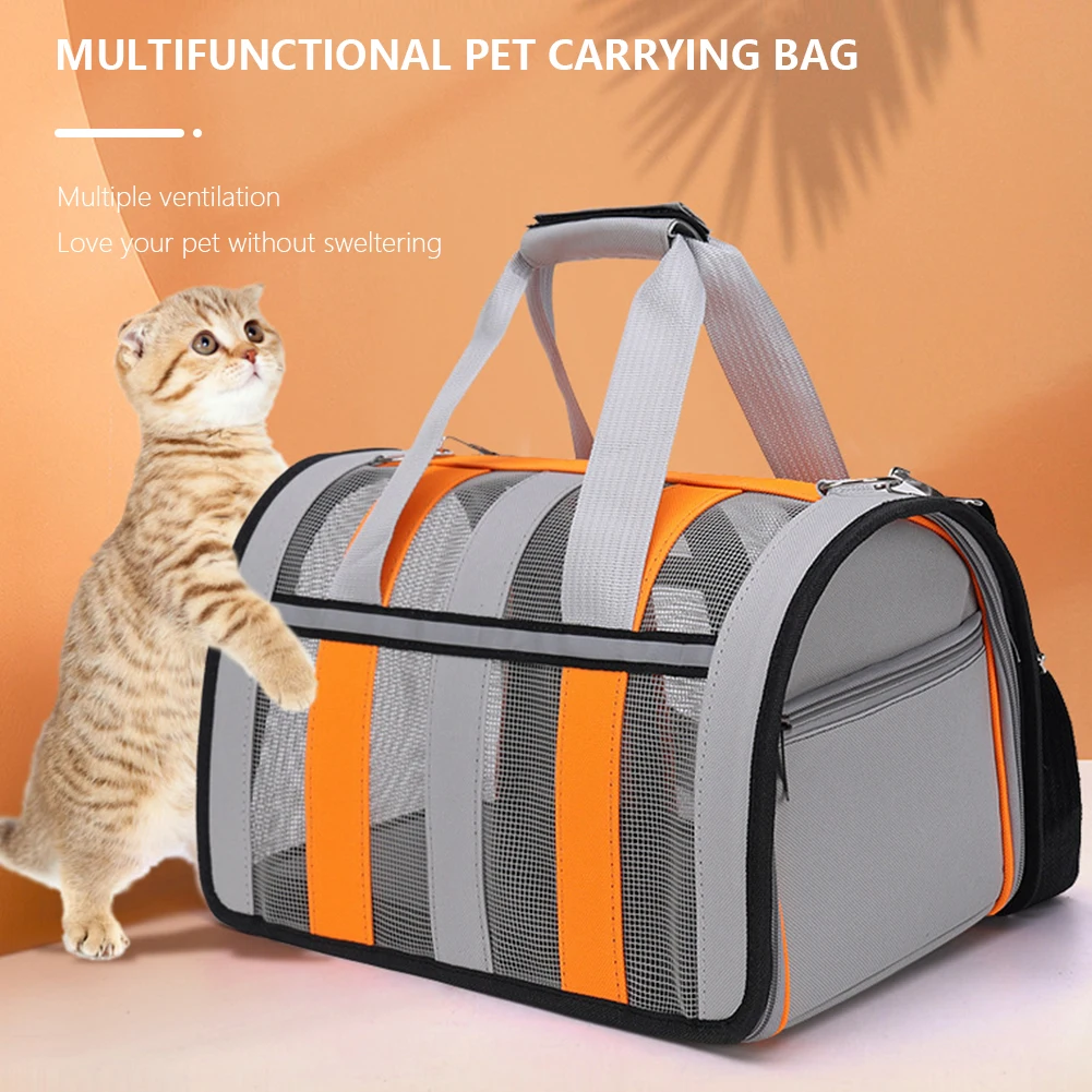 

Воздухопроницаемая переносная сумка для домашних животных, переносная дорожная сумка для домашних животных, летняя Складная портативная переносная сумка через плечо