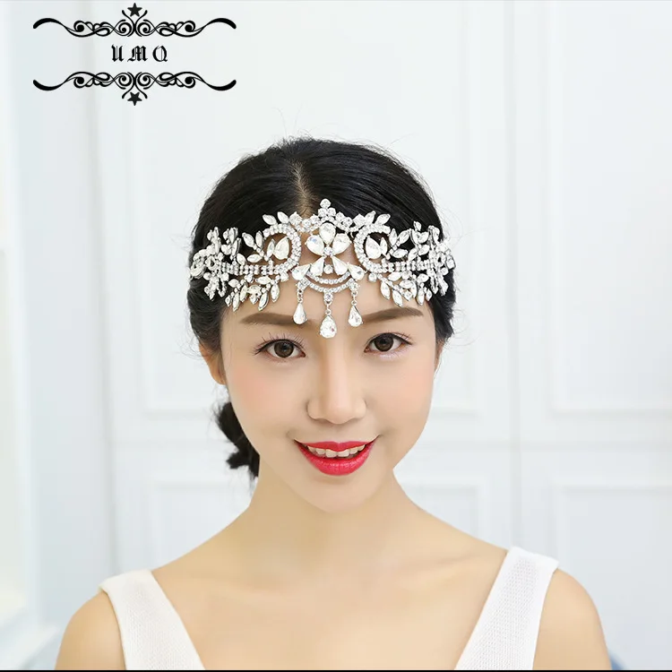 

Water Drop Crystal Forehead Headband Bridal Jewelry