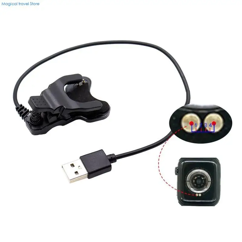 Портативный зарядный кабель N2UB для T600s FK78 FK88 F18, умные часы, 2 контакта, 4 мм, провод для зарядки, аксессуары для (art.: 3920dbdb0a8d3) - 3920dbdb0a8d3