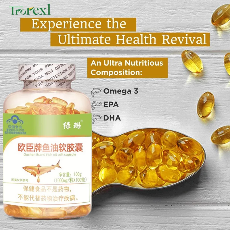 

Omega 3 Fish Oil Pills EPA & DHA for Heart, Brain & Immune Supplement Joints Health Support for Men & Women 100 Capsules 1000mg