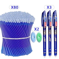 85pcsset erasable pen gel pens school gel pen 0 5mm blue pens refills rod washable student writing office kawaii stationery