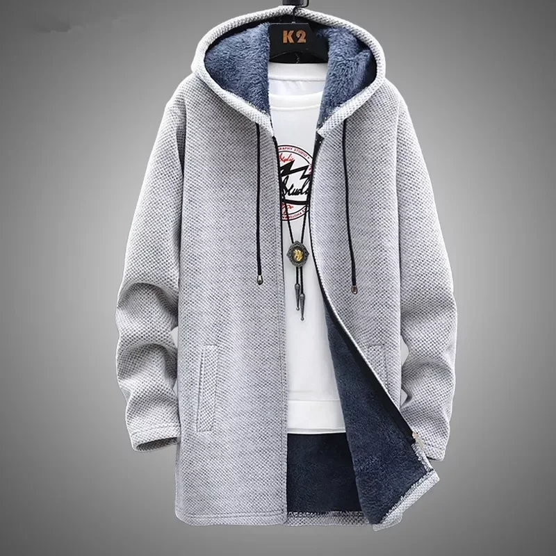 

NEW IN Knitted 2022 Men Sweater Hooded Casual Cardigan Harajuku Sweaters Homme