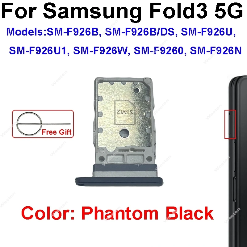 Держатель лотка для SIM-карты Samsung Galaxy Z Fold 1 2 3 4 Fold2 Fold3 Fold4 F9000 F9160 F9260 F9360 Адаптер слота
