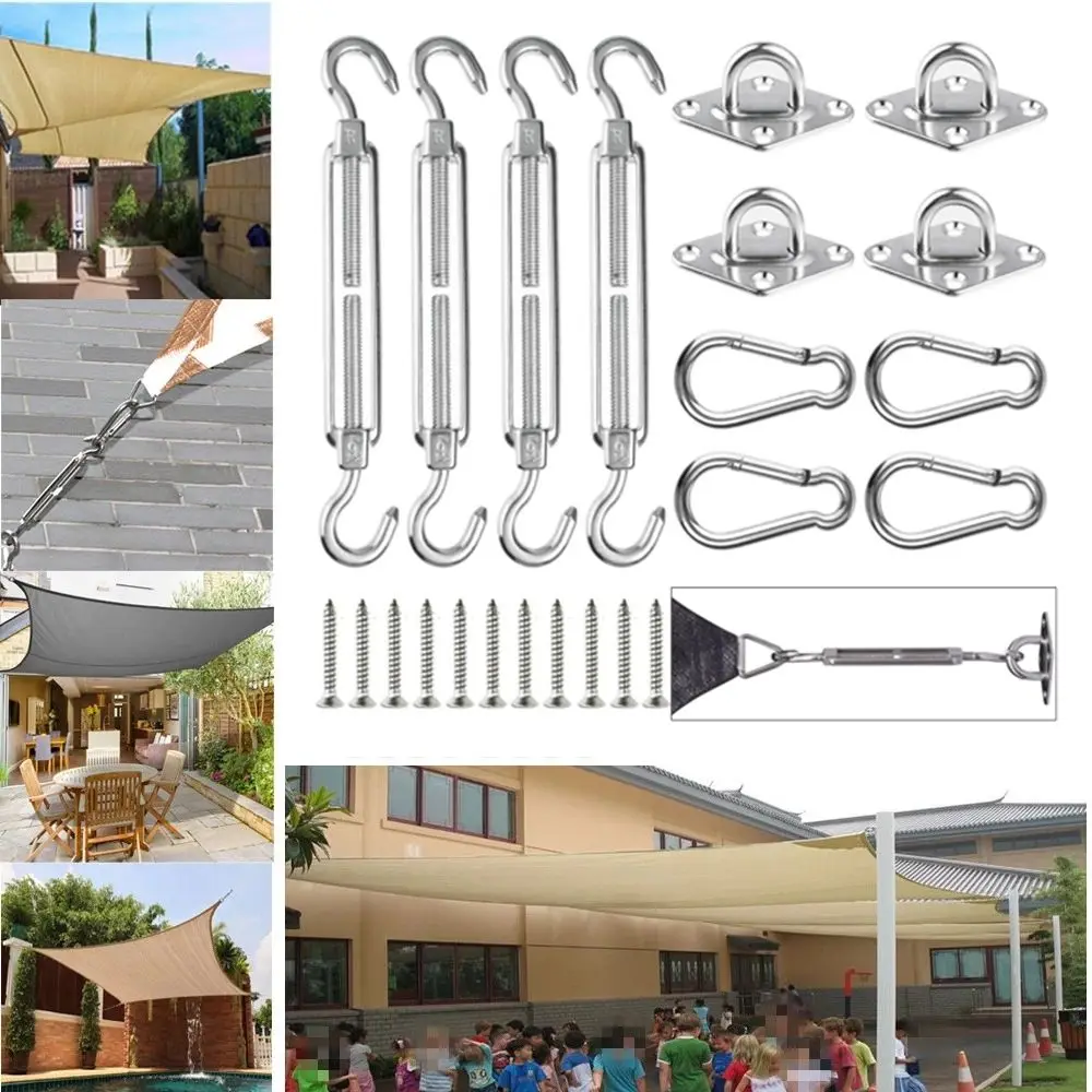 

Hot Sale Sun Sail Shade Canopy Fixing Kit Sunscreen Awning Fix Fitting Hardware Hook Stainless Steel Accessory