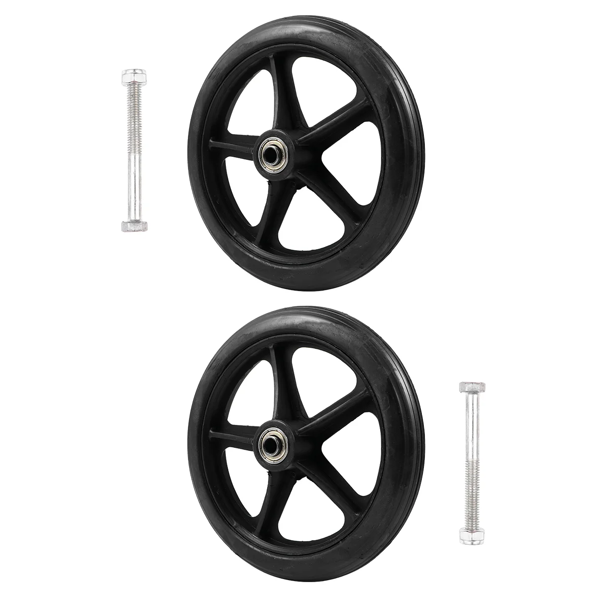 

2 Pcs Wheelchair Front Solid Tire Castor Wheels Baby Walker Rubber Mobility Aids