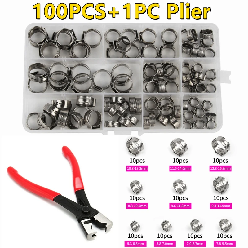 140/100 шт. бесступенчатый зажим из нержавеющей стали червячный привод топливный