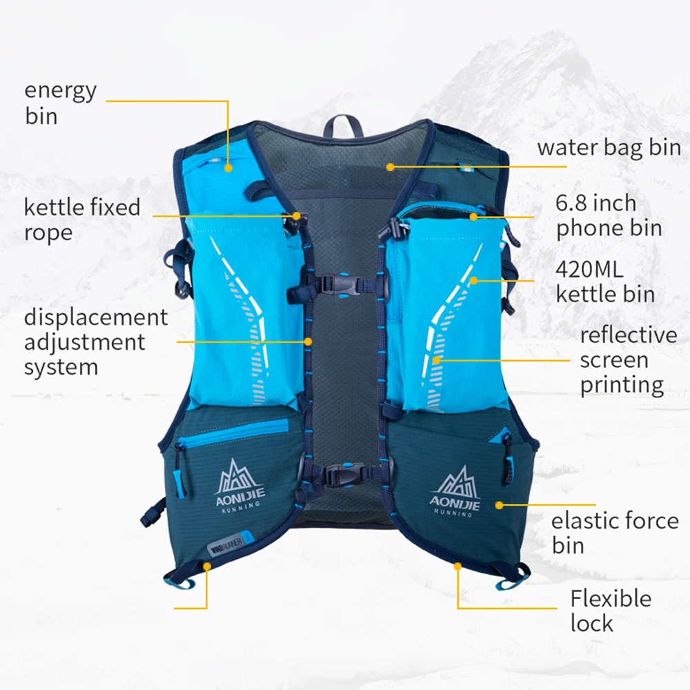 AONIJIE Outdoor 18L Water Replenishment Backpack Large Capacity Cross Country Running Marathon Backpack Free Water Cup C9104S