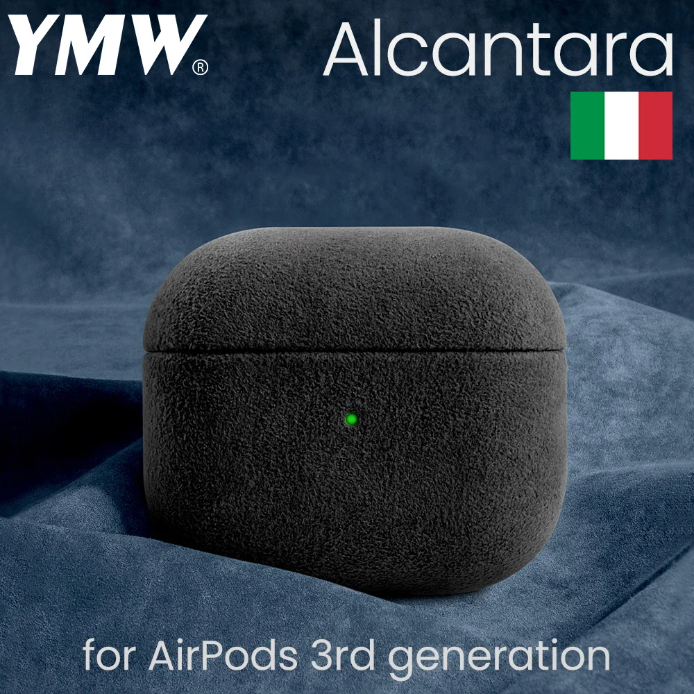 Case para Airpods Camurça de Luxo Artificial para Airpods Geração sem Fio Alcantara Cases Couro 3rd Fone Ouvido Capa Ymw 3